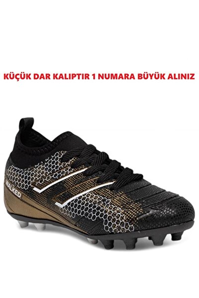 Walked Yarım Çorap Boğaz Bilekli Erkek Çocuk Dişli Krampon Halısaha Futbol Sp...