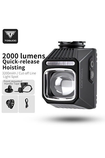 Choice1 CBLb10-01 TOSUOD Bicycle Headlight 2000 Lumens 3200mAh Power Type-C C...