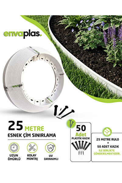EnvaPlas Profesyonel Bahçe Ekipmanları Pratik Garden ENVAPLAS Esnek Beyaz Çim...