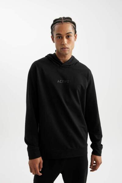 DeFacto Standard Fit Hooded Printed Sportsman Sweatshirt D6826Ax24Au