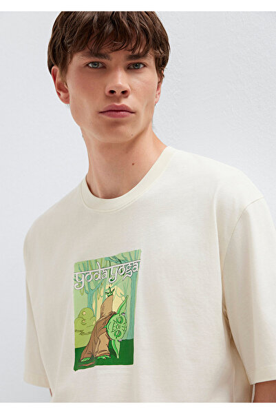 Mavi Yoda Printed Ecru T-Shirt Relaxed Fit / Comfortable Cut 0613351-70056