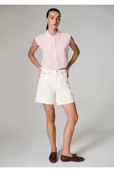 Mavi SIENA SHORT Classic Denim Kırık Beyaz Jean Şort 1421033-A3202