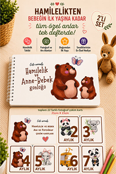 Lodos 2'Lİ SET Hamilelikten Bebeğin İlk Yaşına Tüm Anılarınız Tek Defterde Ha...