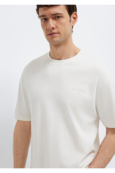 Mavi Black Ecru Basic T-Shirt Loose Fit / Comfortable Cut 0612645-70057