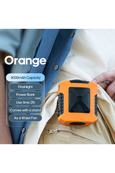 Choice3 8000mAh Orange Kinscoter 6000mAh Hanging Neck/Waist Fan USB Mini Port...