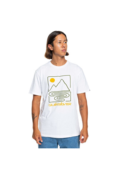 Quiksilver QS OUTLINE MOUNTAINS SS EQYZT07897-WBB0 Λευκό