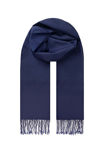 Silk and Cashmere Lacivert El Dokuması Saf İpek Şal
