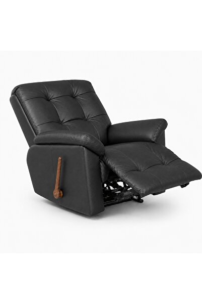 Smarto relax VIP Manuel Gerçek İtalyan Deri Ceviz Ahşap Sırt Detaylı Baba TV ...
