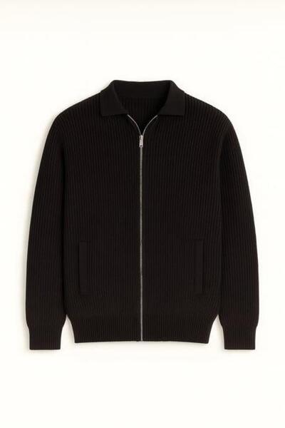 Valiberta Cardigan tricotat pentru bărbați Coppola Brioche, cu guler polo, bu...