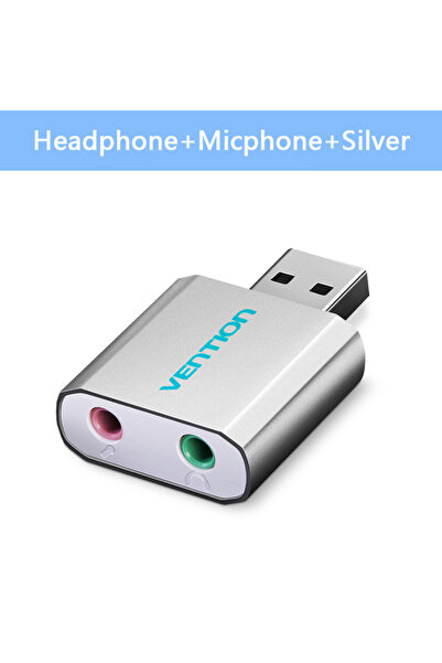 Choice1 Silver Vention USB Sound Card USB Audio Interface headphone Adapter S...