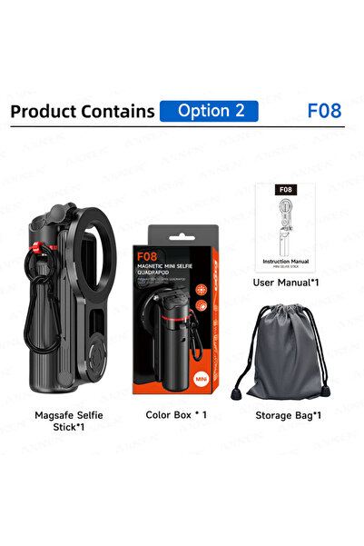 Choice4 Option 2 Magnetic Mini Selfie Stick Tripod for Cellphone with Extensi...