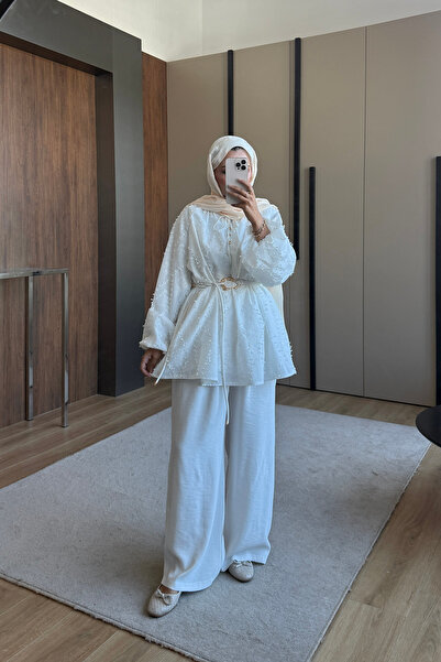 ensade Zerafet Series Balloon Sleeve Stylish Tunic with Four Button Lining