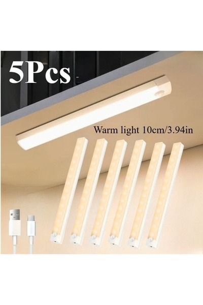 Choice1 Warm light-5pcs 5pcs LED Motion Sensor Light Bar, Magnetic Under Cabi...