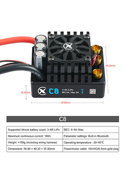Choice C8 XC-ESC C8 160A Brushless ESC Support 3S~6S Lipo Battery For 1/7 1/8...