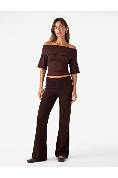 Koton Standard Waist Slim Fit Wide Spanish Leg Pants