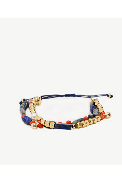 Yargıcı Natural Stone Detailed Double String Bracelet