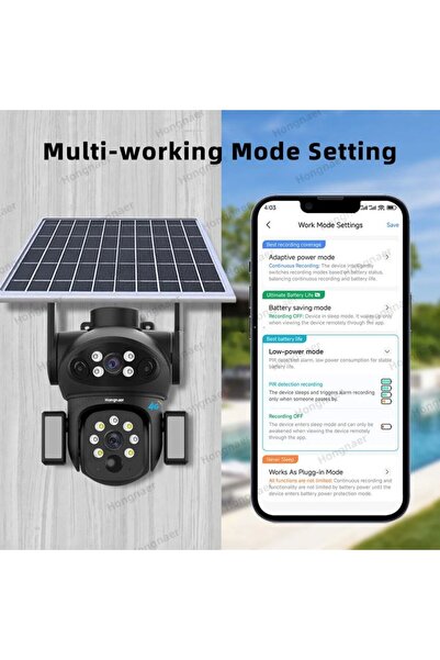 OEM Cameră Supraveghere Solară Dual Lens 8MP, 4G, Pan 355°, IP65, Baterie 800...