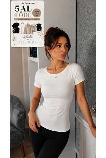 moda felinya Women's Short Sleeved Princess Collar Off-White Buzzy Modal Body...