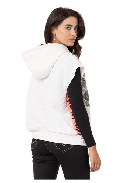 Cipo & Baxx WT374  Kadın T-Shirt Sıfır Kol Hoodie