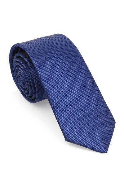 Brianze Saks Blue Oxford Model Handkerchief Slim Tie-Brianze Mkas-7