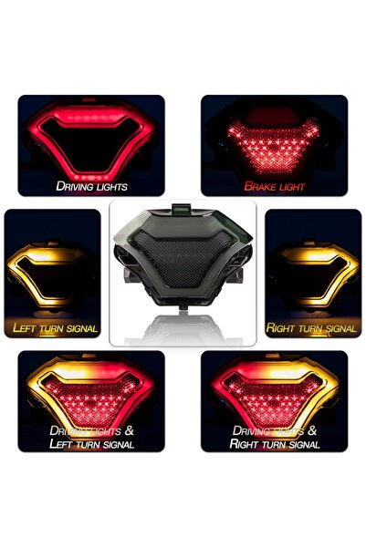 Choice1 مصباح مؤشر ضوء الفرامل الخلفي للدراجات النارية باللون الأحمر LED لـ Y...