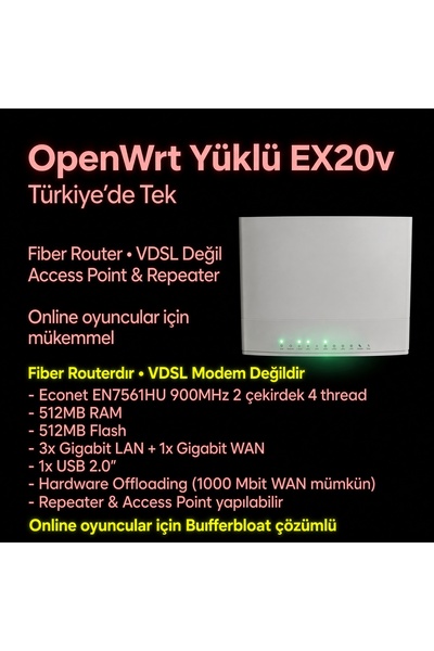 yüklü EX20v AC1200 Router