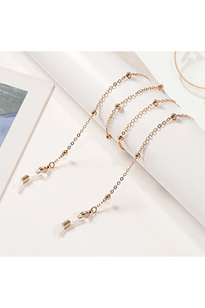 Choice3 A pink piece Corrente De Óculos Com Contas Redondas De Metal Dourado;...