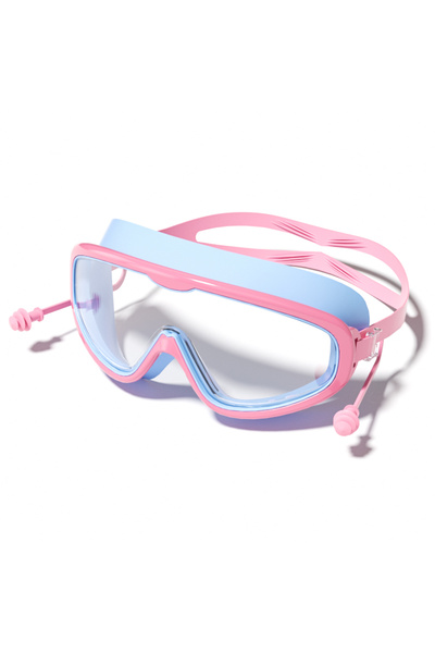 choice2 Pink-Blue Kids' Large-Frame Swimming Goggles - HD, Waterproof, Anti-F...