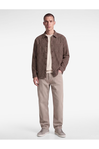 Koton Classic Collar Cotton Long Sleeve Checkered Shirt