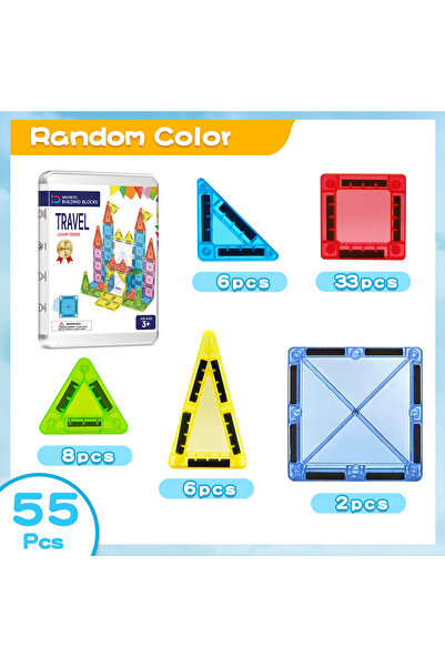Choice1 55 pieces Mini magnetic building blocks, magnetic tiles, children's t...