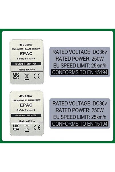 Choice 2P48V 2PDC36V EBIKE Sticker, 36V 48V 250W Electric Bike Label, Compati...