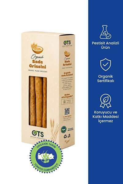 OTS Organik Sade Grisini 75 gr (Organik Sertifikalı, Pestisit Analizli)