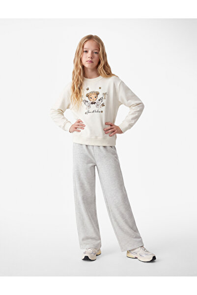 Koton Crew Neck Long Sleeve Printed Sweatshirt