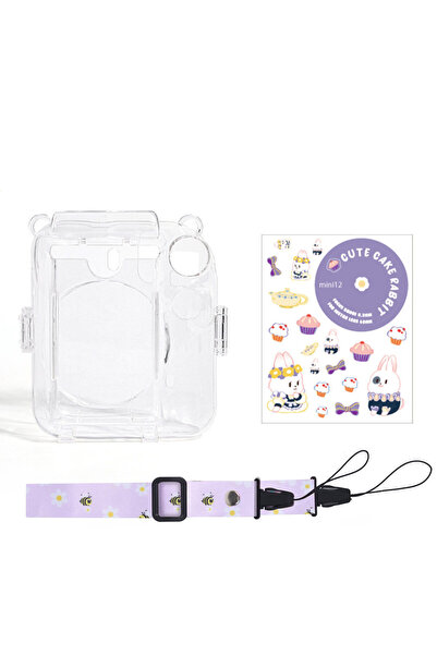 Choice3 purple set Camera Bag For Fujifilm Instax Mini 12 Case Transparent Ph...