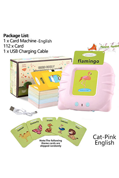 Choice3 Cat-Pink-English Talking Flash Cards Toddlers Learning Machine Early ...