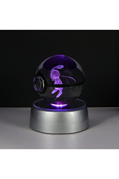 Choice15 S Mew Pokemon 3D Crystal Ball Pikachu Figure Pokeball Engraving Crys...