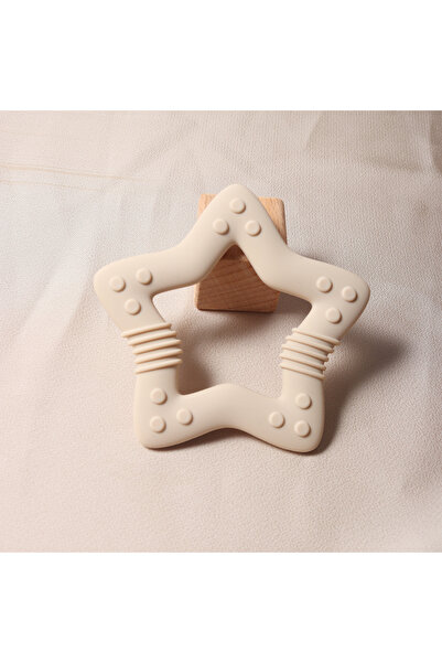 Choice moonpie beige star New Star Silicone Teether Food Grade Heart Baby Tee...
