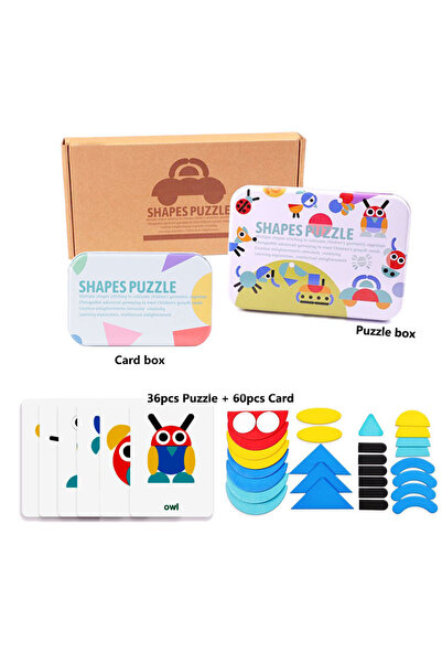 Choice Car Geometric Shapes Wood 3D Puzzles for Kids Tangram Jigsaw Montessor...
