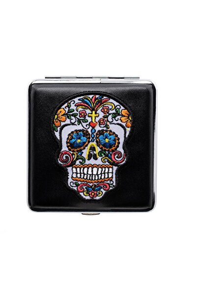 Atomic German Skull Kurukafa Patch Deri Kısa Sig. Tab akasısı Beyaz Haç 20li
