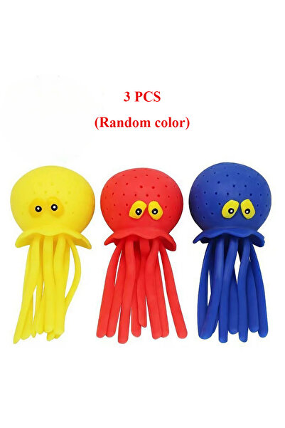 Choice5 3 pcs random Octopus Bath Toys - Water Absorbing Squeeze Sensory Toy ...