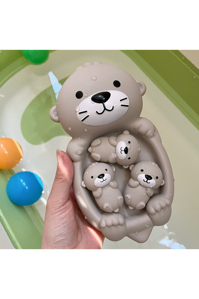 choice2 Otter Family Baby Bath Toy Set Cute Animal Family Soft Silicone Otter...