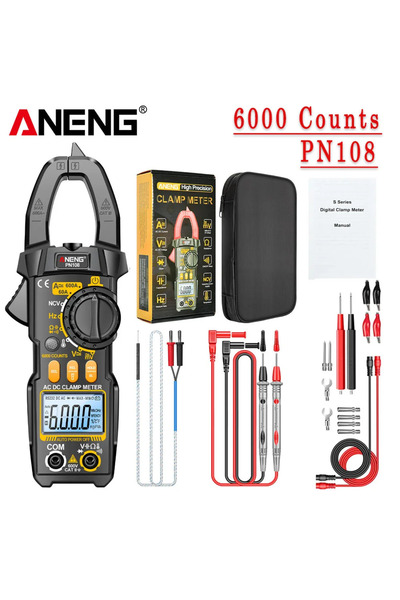 Choice3 ANENG Black Pro Clamp Meter Multimeter 6000 Counts AC/DC Voltage Test...