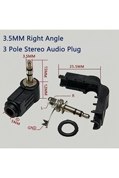 Choice 5PCS 3.5MM RA 3P Stereo 2.5/3.5mm 2/3/4 Pole Mono Stereo Audio Plug St...
