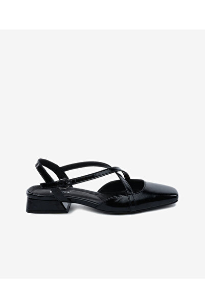 Greyder Women's Black Wrinkled Patent Leather Genuine Leather Ballerinas 5Y2T...
