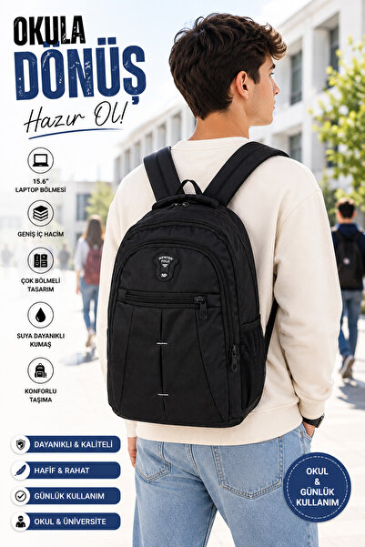 Newish Polo Men's Durable Waterproof Fabric Zippered Laptop School Sports and...