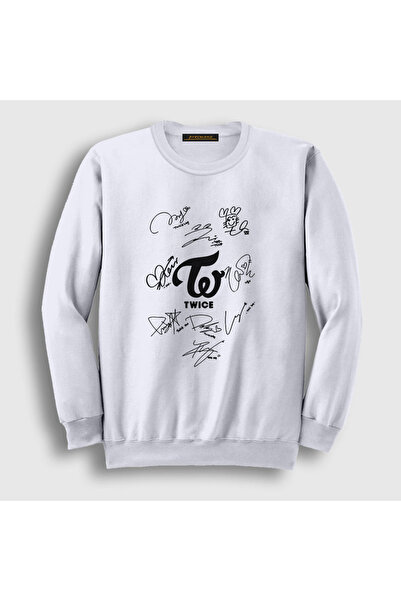 Presmono Unisex bela majica sa K-pop Twice znakovima 281769tt