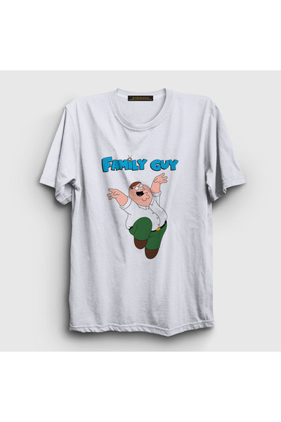 Presmono Unisex White Peter Griffin Family Guy T-shirt300693tt