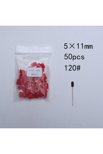 Choice39 5x11 120-red 50 قطعة من أغطية صنفرة الأظافر مع كتلة باديكير - رؤوس ح...