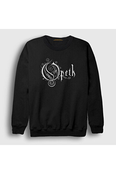 Presmono Unisex Black Logo Opeth Sweatshirt 101048 Tt