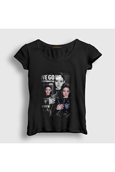 Presmono Women's Black We Go up Babymonster Baby Monster T-Shirt 610839Tt